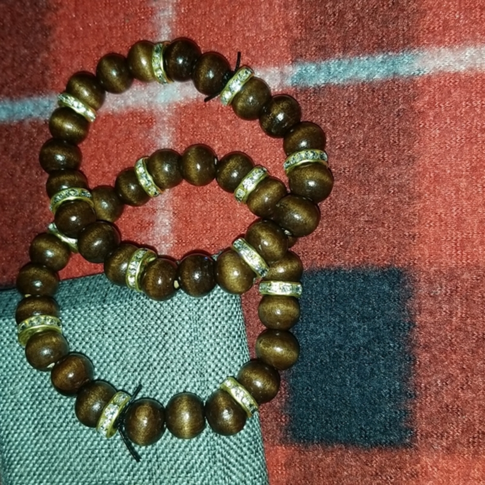 Wooden beaded bracelet 8mm (brown)